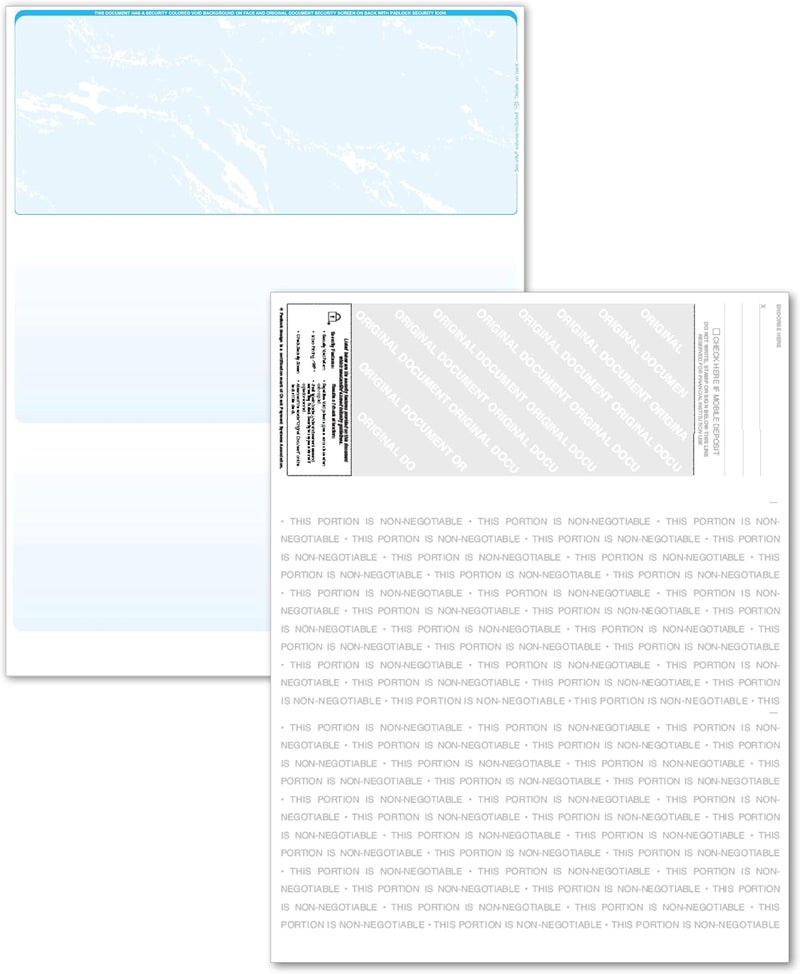 CAROUSELCHECKS Blank Laser/Computer Checks Top Style (Teal Marble, Qty. 500) - Image 2